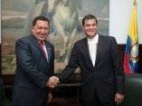 El presidente Chávez junto al presidente ecuatoriano Rafael Correa. Foto: Prensa Miraflores 