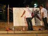 Jóvenes pintores cubanos  en el Concierto Homenaje al Che Guevara