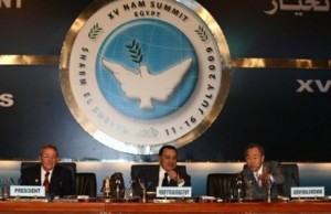  Raul Castro con Hosni Mubarak y Ban Ki-Moon.