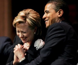 Barack Obama e Hillary Clinton.