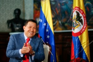 Hugo Chávez Frías, Banderas Venezuela y Colombia