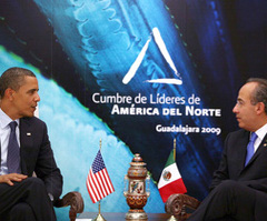 Cumbre América del Norte, Obama, Calderón. Guadalajara 2009