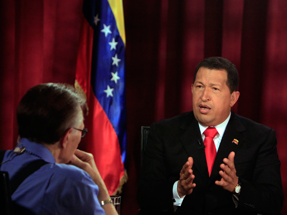 Entrevista de Larry King a Hugo Chávez, CNN, 24 de septiembre. Foto: Prensa Miraflores