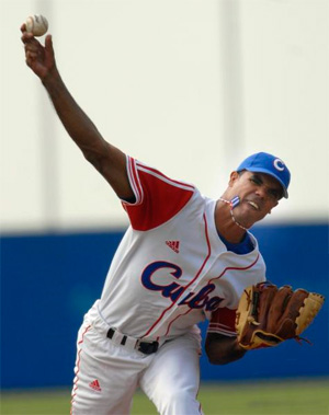 Miguel Alfredo González, lanzador del Cuba y pitcher ganador. (Foto AIN, Granma)