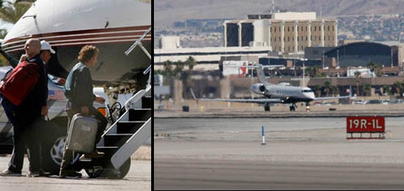 Sean Penn en Las Vegas en su vuelo para Cuba (Fotos: TMZ)