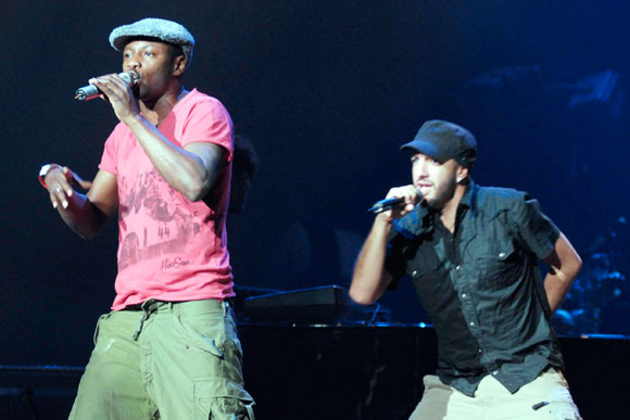 MC Solaar (izquierda) y Jehro (derecha), cantantes franceses