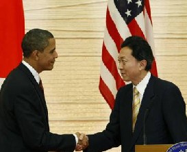 Barack Obama y Yukio Hatoyama, durante la conferencia de prensa. Foto Ap
