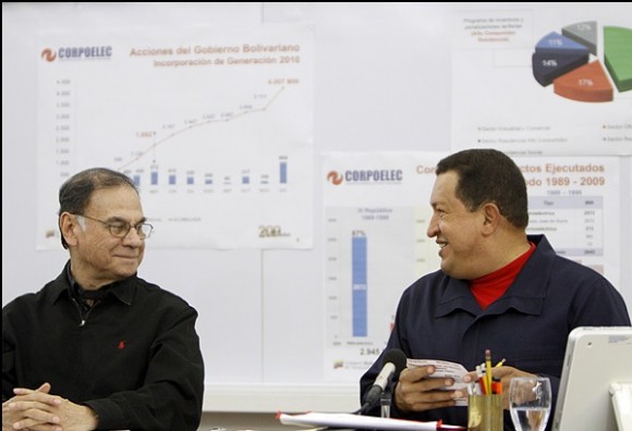 Alí Rodríguez y Hugo Chávez