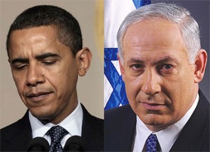 Barack Obama (I), Benjamin Netanyahu (D)