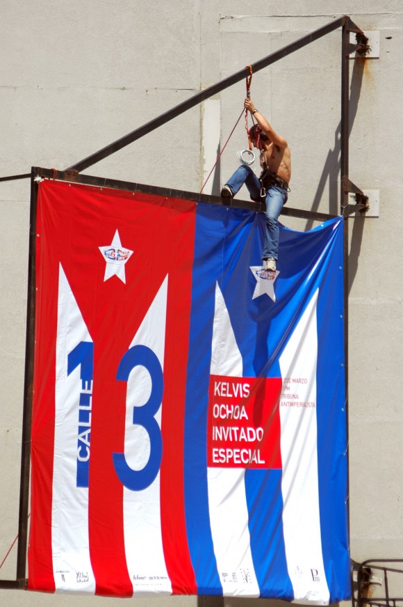 Ensayos Calle 13 en la Tribuna Antimperialista, Cuba Foto: Kaloian