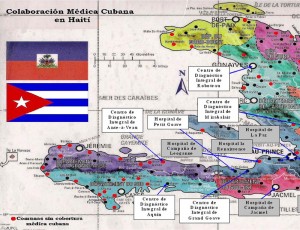 Mapa que indica la ubicación de los hospitales cubanos en Haití, el 5 de febrero de 2010. Infografía AIN