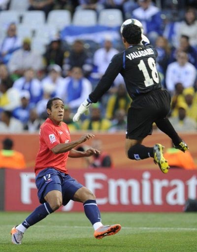 Chile vs Honduras en Copa Mundial de Fútbol, Sudáfrica 2010. Foto: AFP