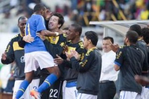 Robinho celebra su gol contra Zimbabwe Foto Getty Imágenes