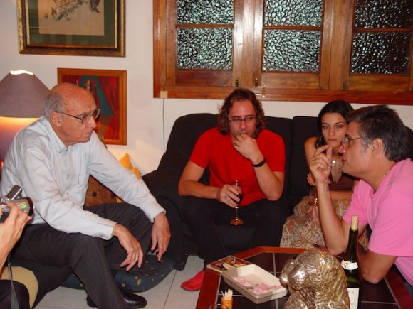 Saramago, Ernesto Rancaño y Amaury Pérez. Foto: Petí
