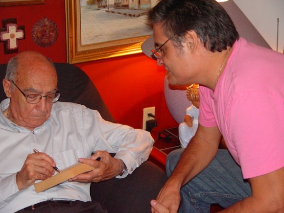 José Saramago y Amaury Pérez. Fotos: Petí