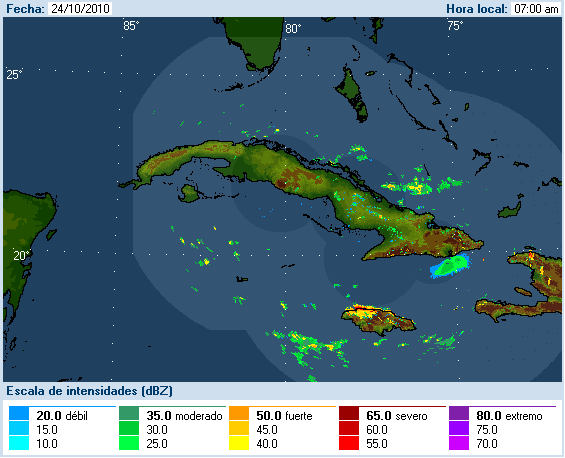 Imagen compuesta del radar para Cuba, Jamaica e Islas Caiman. (INSMET)