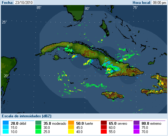Imagen compuesta del radar para Cuba, Jamaica e Islas Caiman. Imagen INSMET