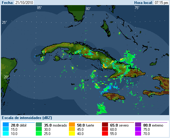 Imagen del Radar, INSMET, Cuba