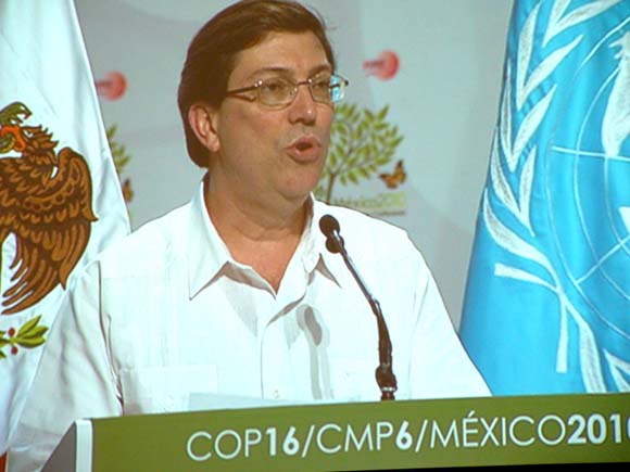 Canciller Cubano en Cumbre del Clima en Cancún. Foto: Félix Albisu.