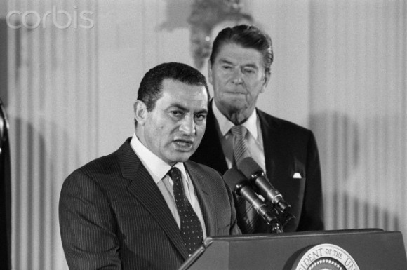 Mubarak y Reagan en Washington el 30 de septiembre de 1983. Foto: Bettmann/CORBIS 