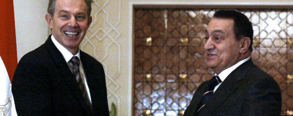 Hosni Mubarak y Anthony Blair