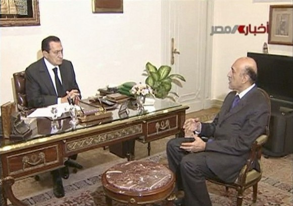 Reunión entre Mubarak y vicepresidente Suleiman