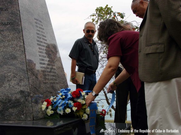 Acto dedicado a la víctimas del sabotaje contra el avión cubano en Barbados