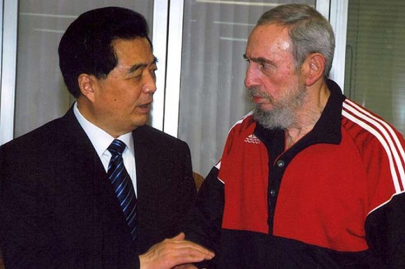 Fidel y Hu Jintao durante la visita del Presidente chino a Cuba en noviembre de 2008