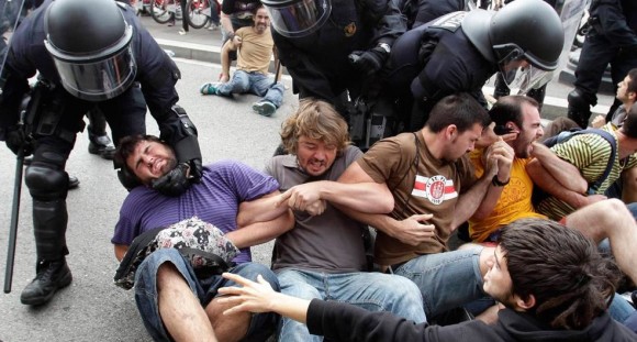 Brutalidad policial en Barcelona