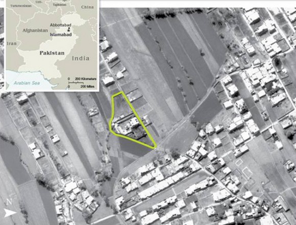 El complejo donde se escondía Osama bin Laden. Foto: Pentágono