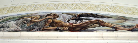 El mural Prometeo encadenado ve la luz. Foto Kaloian