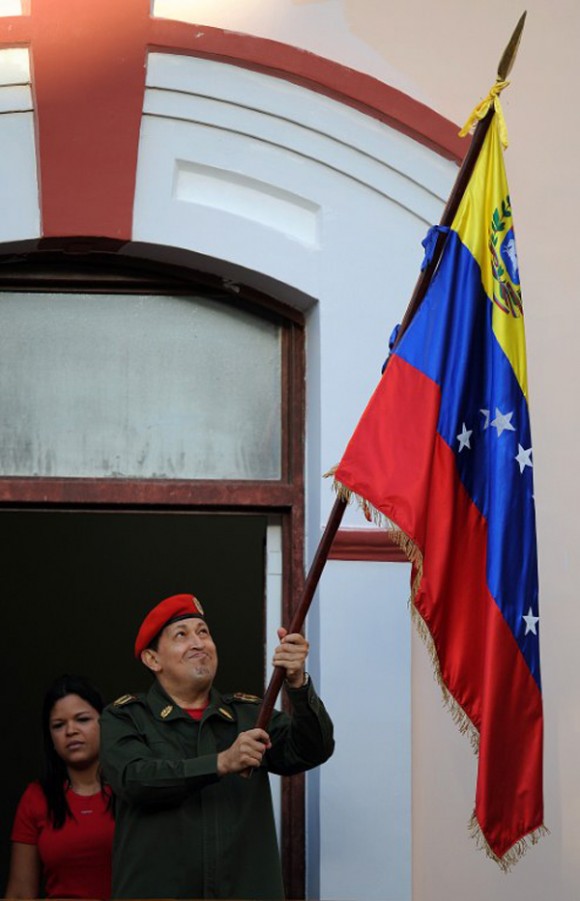 Hugo Chávez en el Balcón del Pueblo