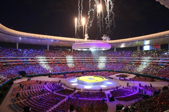 Colorida ceremonia en la inauguración de los Panamericanos. Foto: EFE