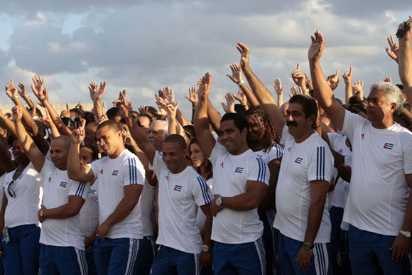Abanderamiento delegación cubana juegos panamericanos. Foto: Ismael Francisco
