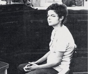 Dilma Rousseff en un juicio de la dictadura militar brasileña.