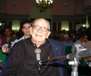 Alfredo Guevara durante el homenaje a la Escuela Internacional de Cine y Televisión San Antonio de los Baños. Foto: David Vázquez Abella/Cubadebate