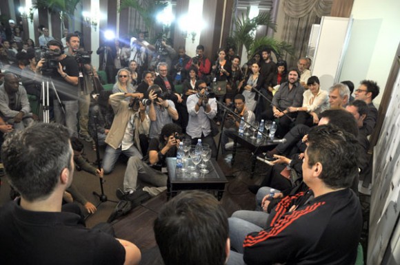 Benicio del Toro en la presentación de "Siete días" en La Habana. Foto: Kaloian