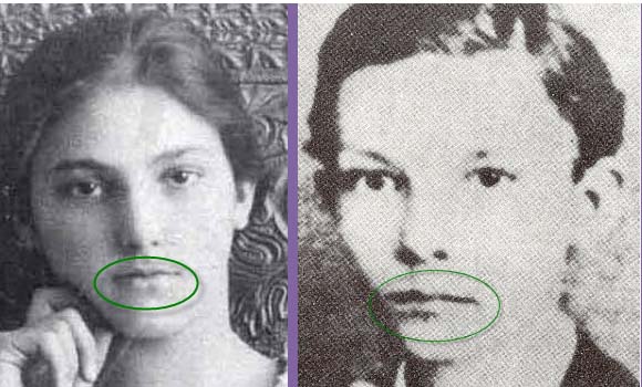 Martí y María Mantilla. Forma general de los labios