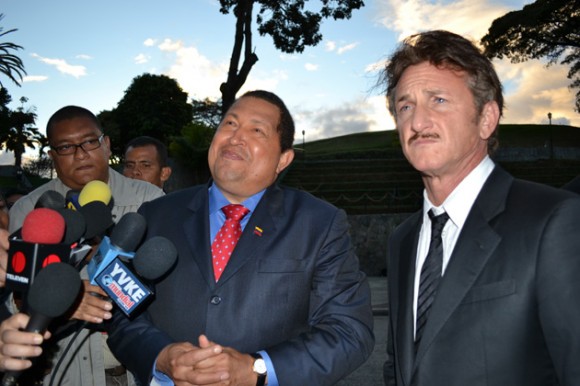 Hugo Chávez y Sean Penn en Miraflores.