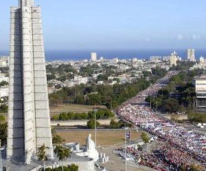 Desfile central en La Habana. Foto de archivo