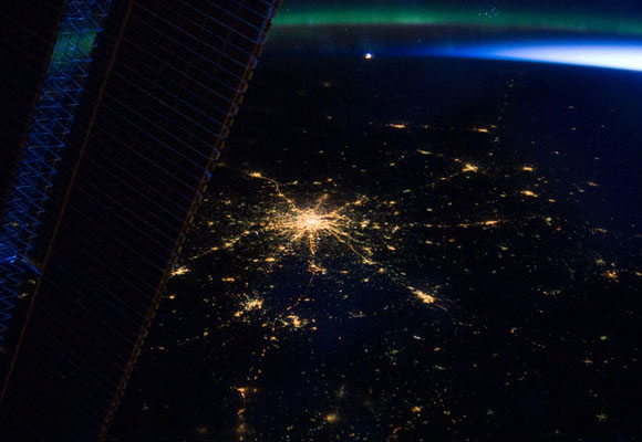 Moscú, la capital rusa, vista desde la Estación Espacial Internacional. Imagen de la NASA
