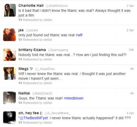 Ignorante: Estos tuiteros no tenían idea de que el Titanic era un barco de verdad