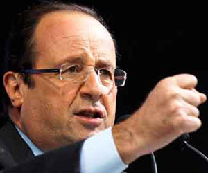 Hollande, mandatario de Francia.