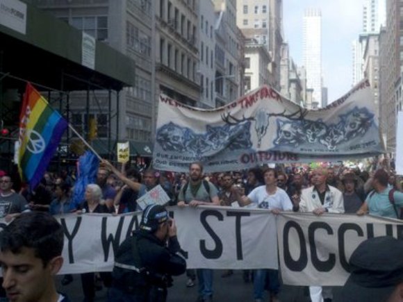 Occupy Wall Street marcha por el Primero de Mayo. Foto: occupywallst.org