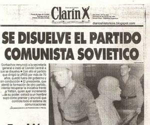 Un titular de Clarín, en agosto de 1991