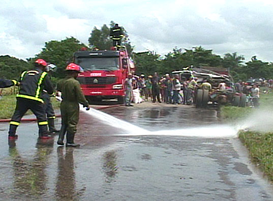 Accidente en Placetas. Foto: Telecubanacán