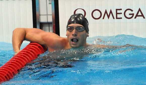 El nadador cubano Hanser García consiguió el séptimo lugar en la final de los 100 metros estilo libre correspondiente a la natación de los Juegos Olímpicos de Londres 2012. Foto: Ricardo López Hevia