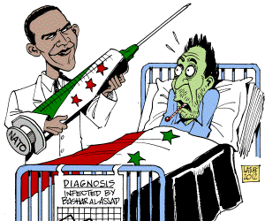 Caricatura Obama vs Siria