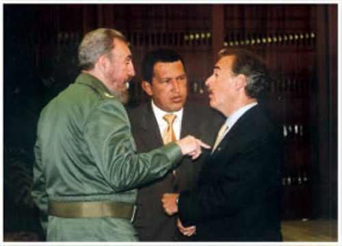Fidel sostiene diálogo con los presidentes de Colombia y Venezuela, Andrés Pastrana y Hugo Chávez en el Palacio de la Revolución. La Habana, Cuba. Foto Estudios Revolución/Cubadebate