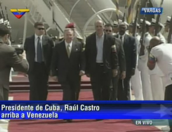 Raúl llega a venezuela 19 de abril de 2013
